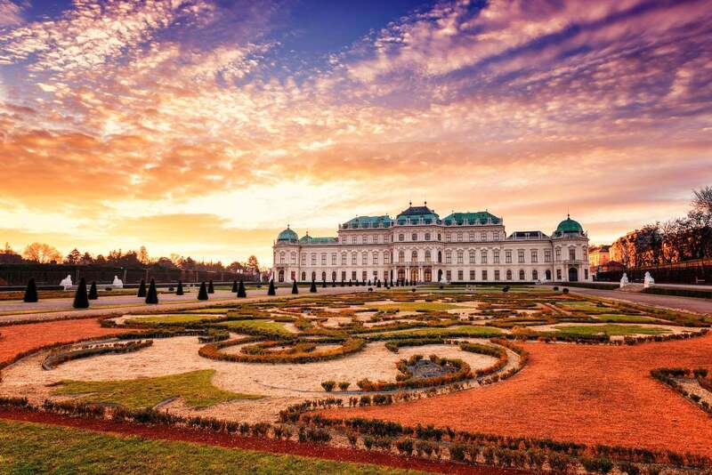 Belvedere Palace at Sunset in Vienna