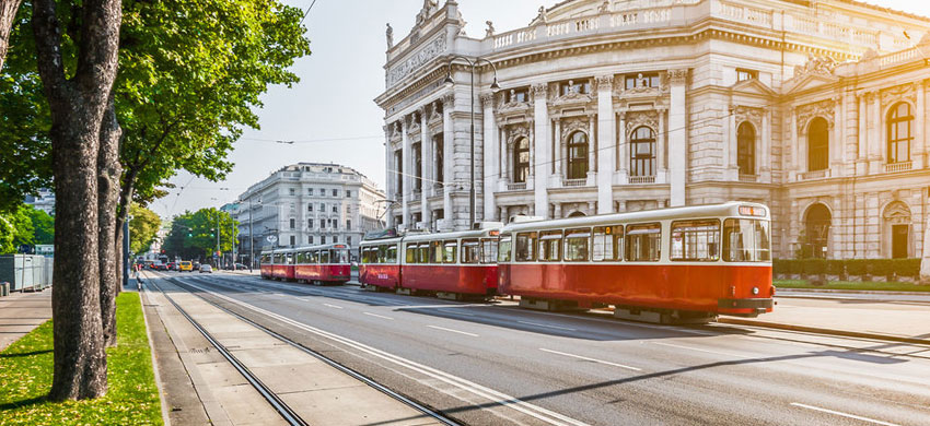 Trams in Vienna. One of it's transportation systems